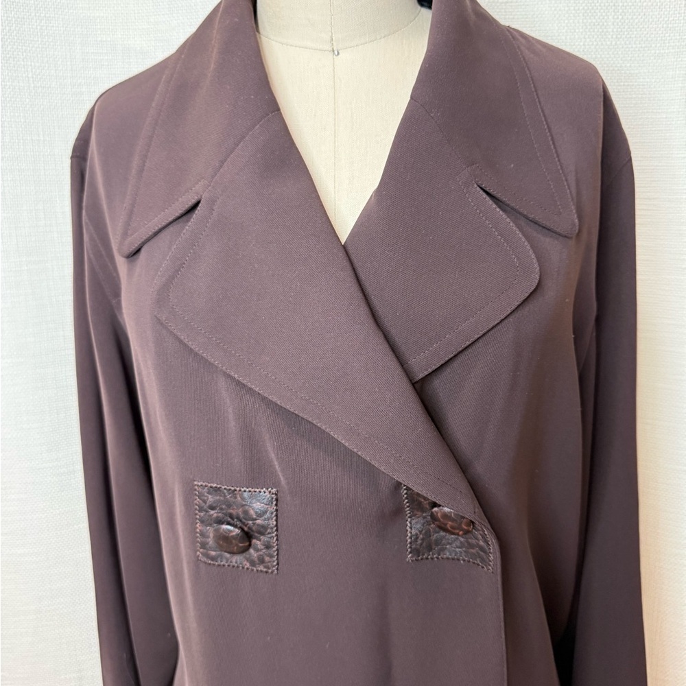 Liz Claiborne Brown Blazer Dress Size 10 Career Office Long Sleeve Classic - Picture 2 of 6